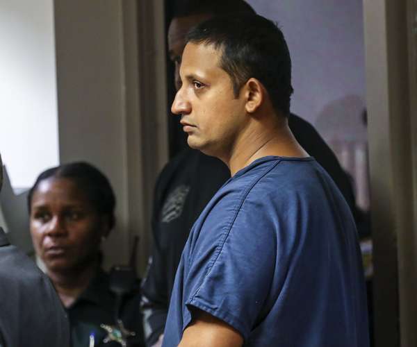Palm Beach Gardens police officer Nouman Raja appears in court Thursday morning, June 2, 2016, charged in the shooting death of Corey Jones. Nouman Raja is being charged with one count of manslaughter by culpable negligence and one count of attempted first degree murder with a firearm. (Lannis Waters / The Palm Beach Post)