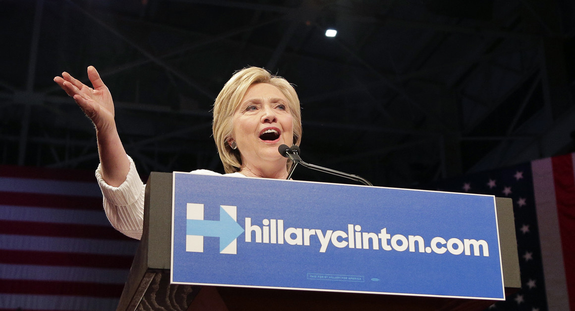 Hillary Clinton speaks during a presidential primary election night rally on June 7 in New York. | AP Photo