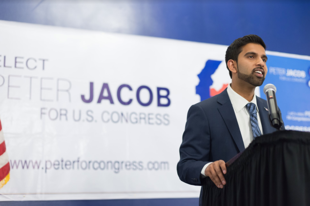 Home of Peter Jacobs, Indian-American Congressional Candidate, painted with swastikas