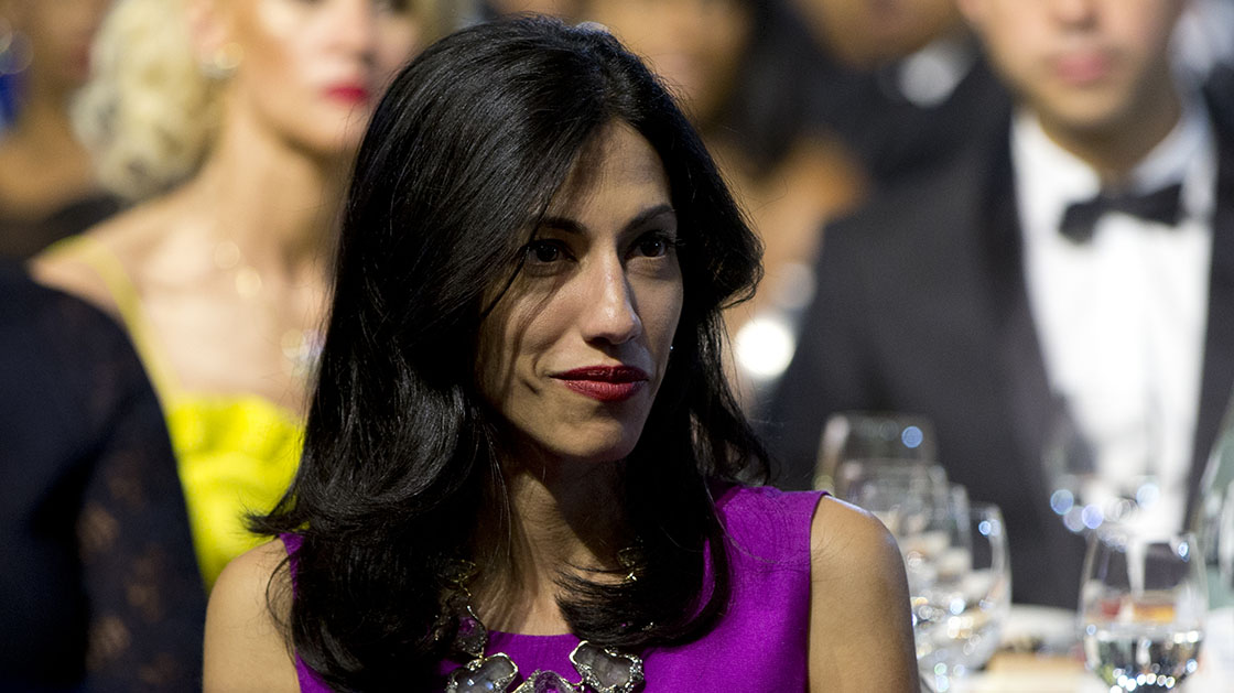 Huma Abedin, aide to Democratic presidential candidate Hillary Rodham Clinton, attends the Congressional Black Caucus Foundation’s 45th Annual Legislative Conference Phoenix Awards Dinner at the Walter E. Washington Convention Center in Washington, Saturday, Sept. 19, 2015. (AP Photo/Carolyn Kaster)