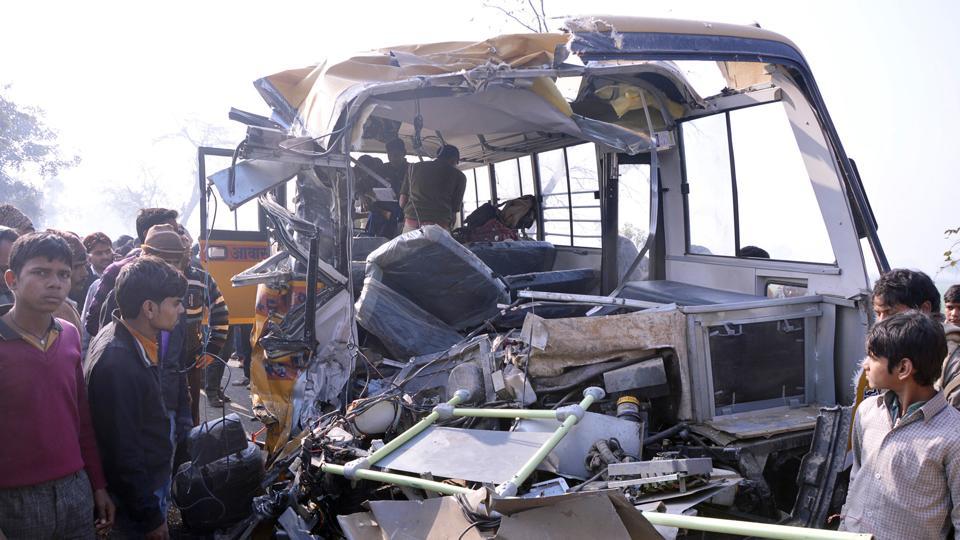 Uttar Pradesh School Bus Crash kills 15, Dozens more Injured