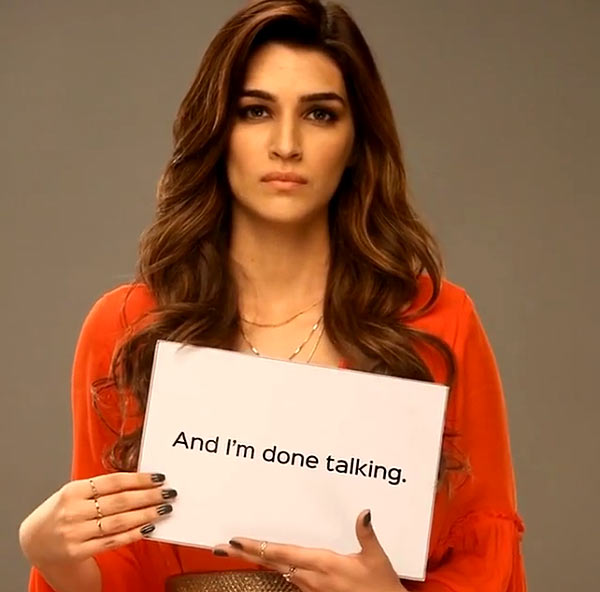 Bollywood Actress Kriti Sanon’s is ‘done talking’ about International Women’s Day