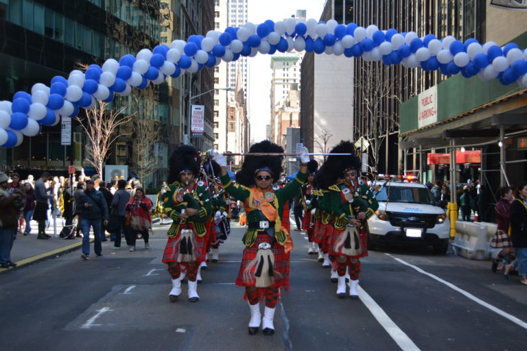 Indian American Scottish Bagpipe plays NYC’s Tartan Day Parade