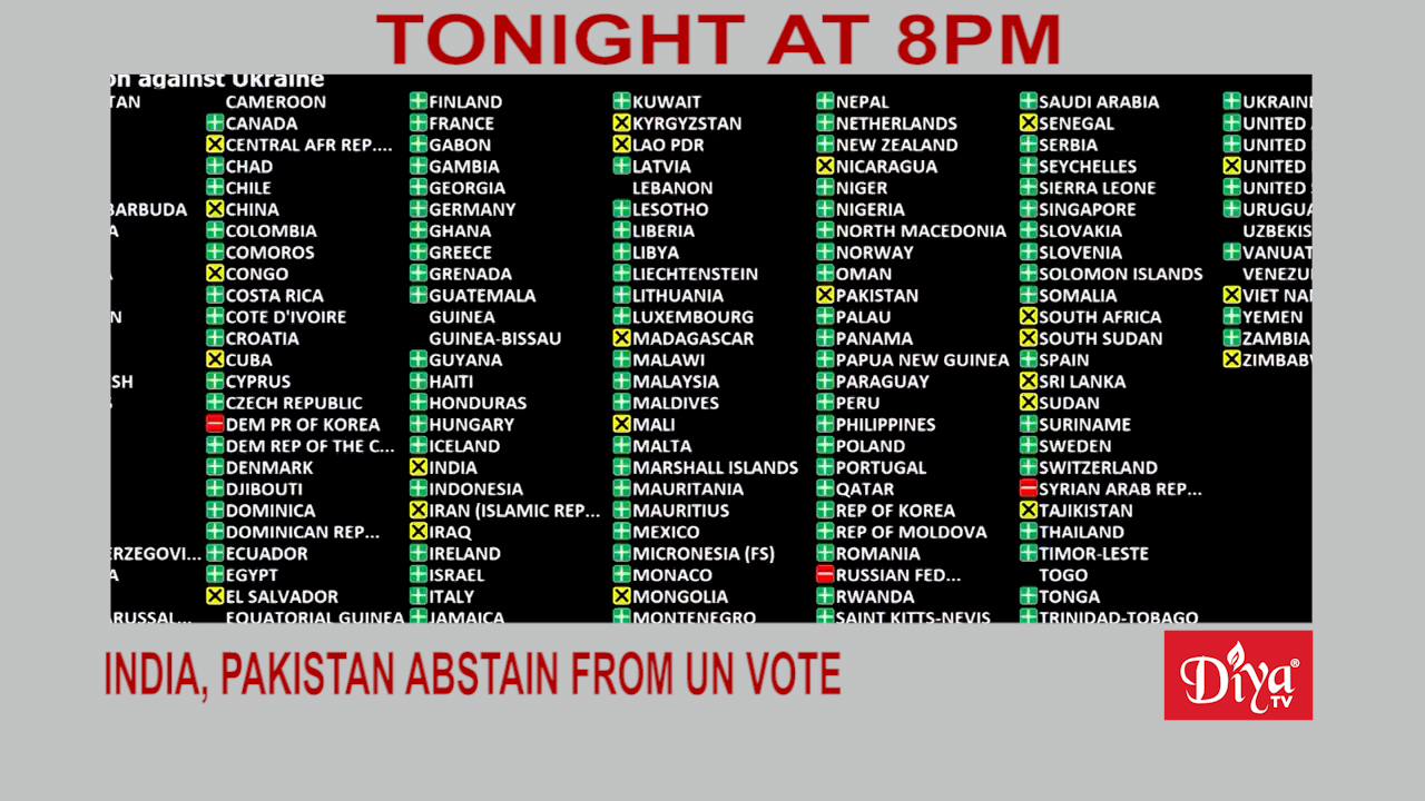 India, Pakistan abstain from un vote condemning Russia | Diya TV News
