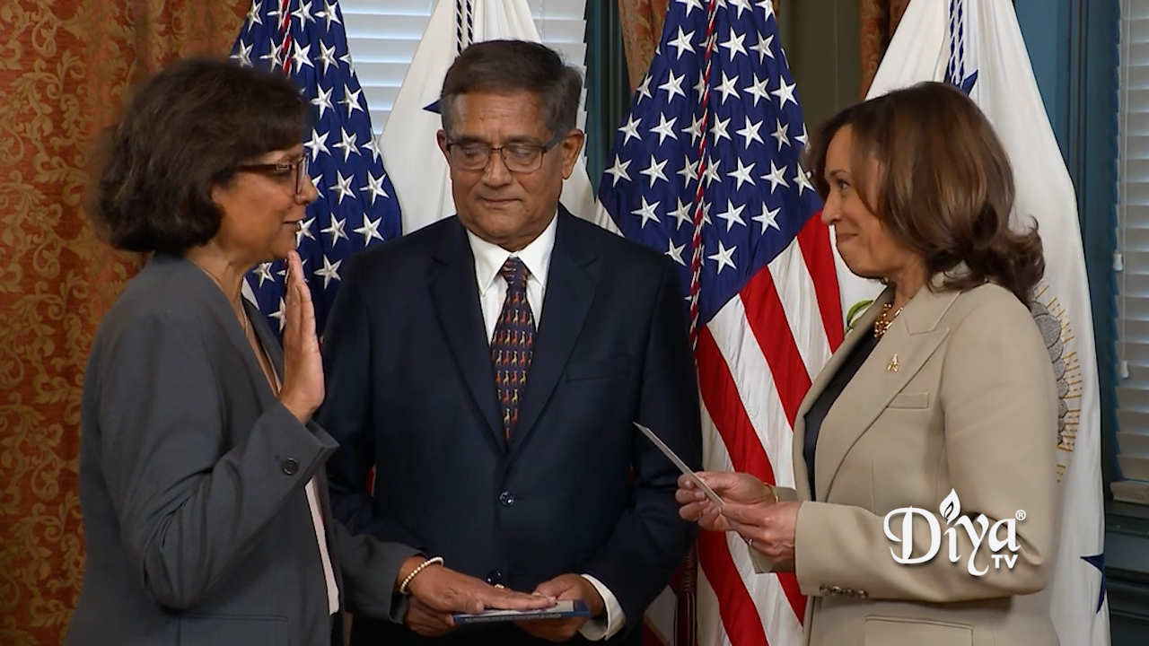 Geeta Rao Gupta sworn in at State Department by VP Harris