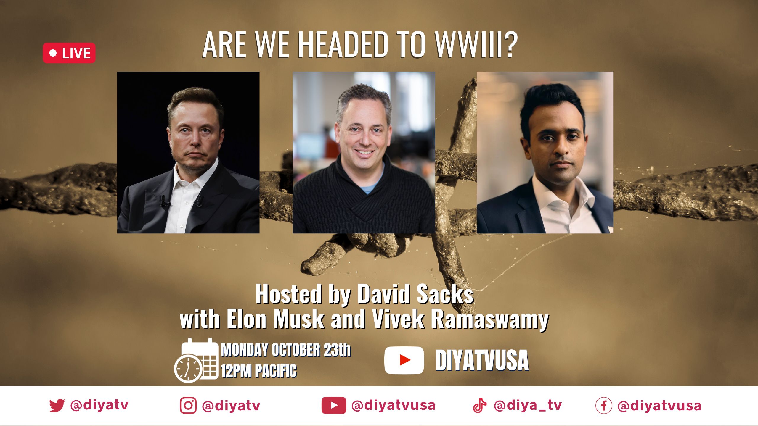 Musk calls for ceasefire to prevent world war III in talk with Ramaswamy, Sacks