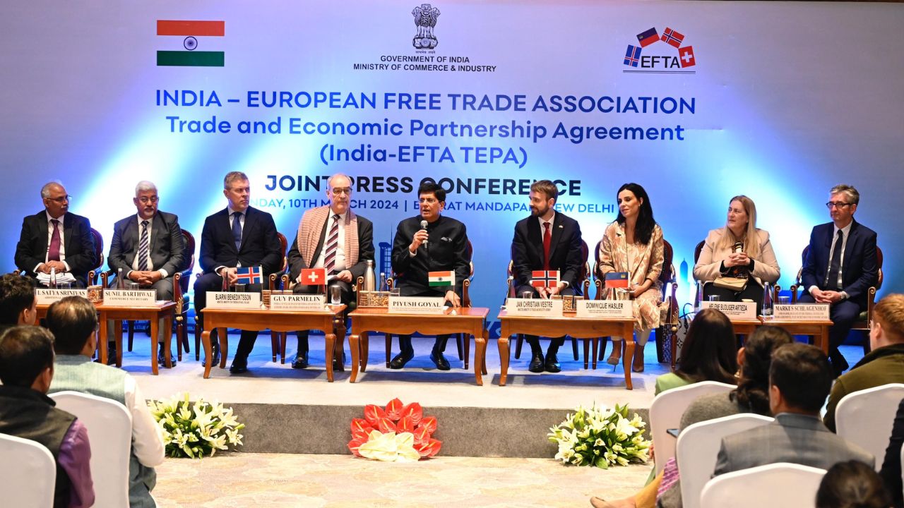 India inks $100 billion free trade deal with European EFTA bloc