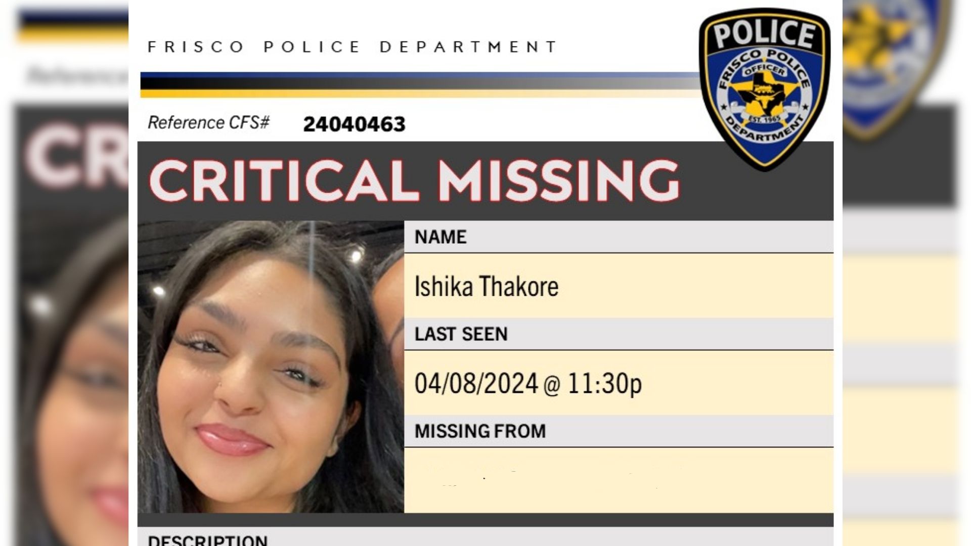 Indian-American teen Ishika Thakore found safe after Frisco Police issue critical missing alert