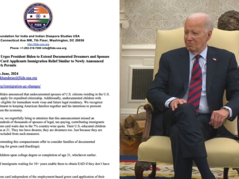 FIIDS urges Biden to include Documented Dreamers & green card spouses in new immigration relief