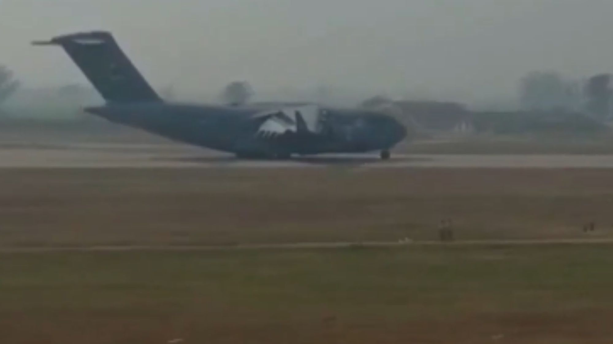 US military plane lands in India with 104 deported migrants.