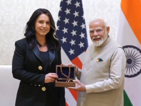 Tulsi Gabbard meets Modi in India and refers to Krishna as her guiding light