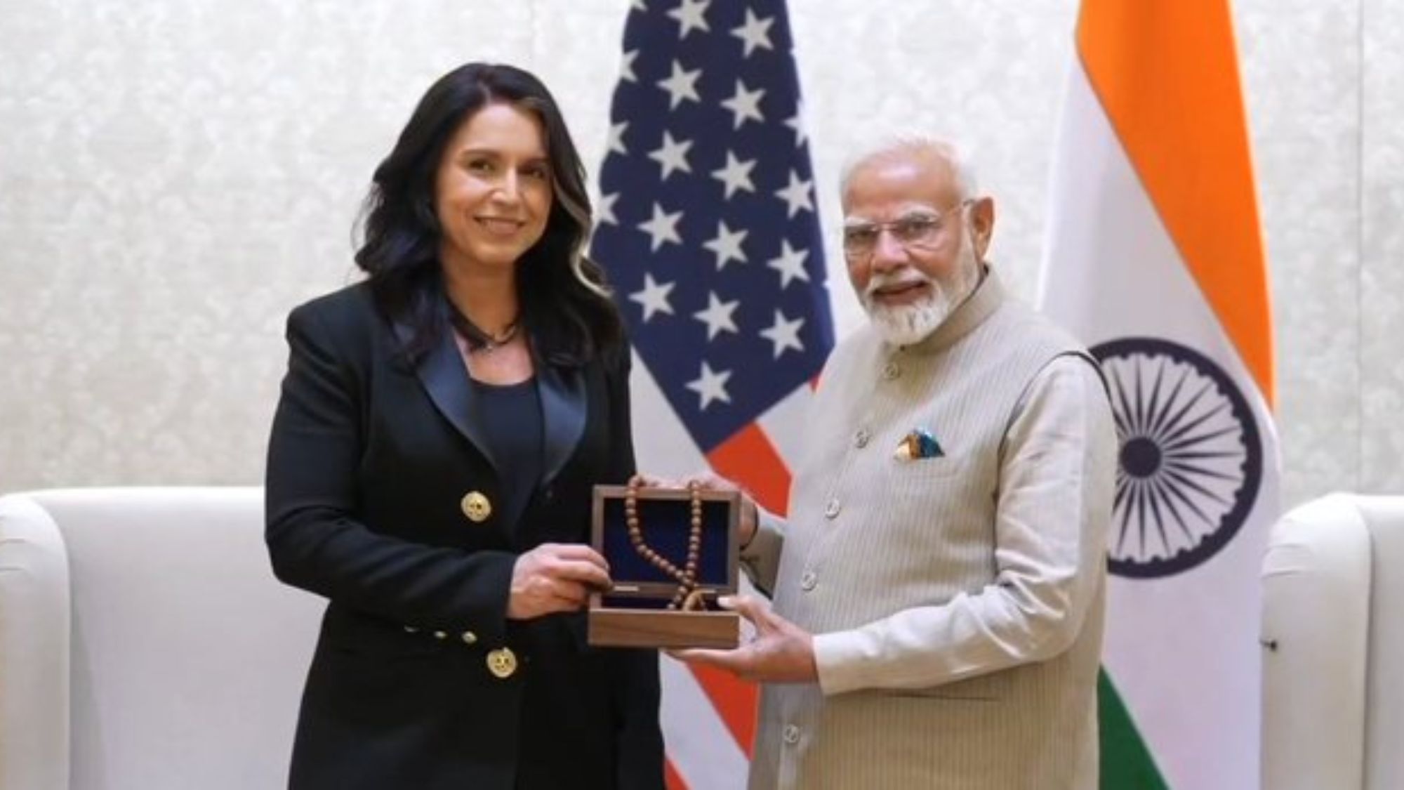 Tulsi Gabbard meets Modi in India and refers to Krishna as her guiding light