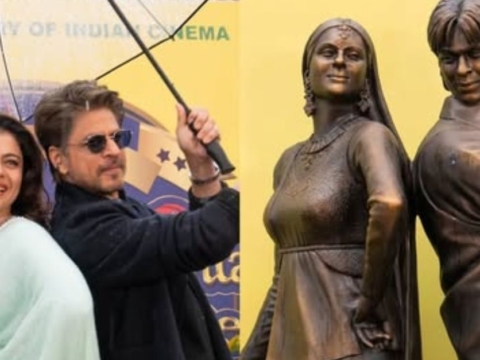 DDLJ statue of Shah Rukh Khan and Kajol unveiled in London