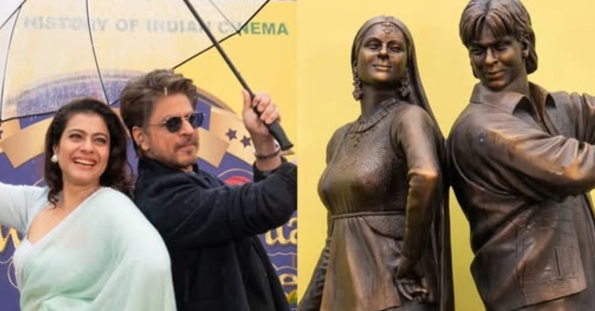 DDLJ statue of Shah Rukh Khan and Kajol unveiled in London