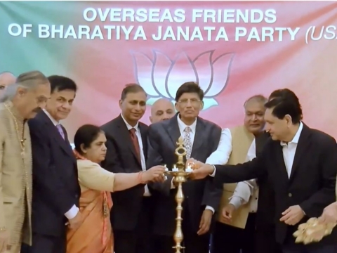 BJP Supporters gather in New Jersey to celebrate recent election wins