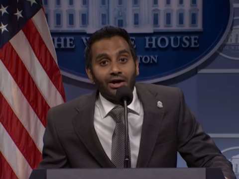 SNL cold open mocks FBI director Kash Patel in Aziz Ansari skit