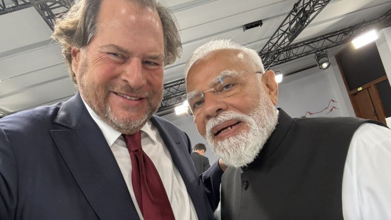 Salesforce’s Marc Benioff connects with Modi at G7