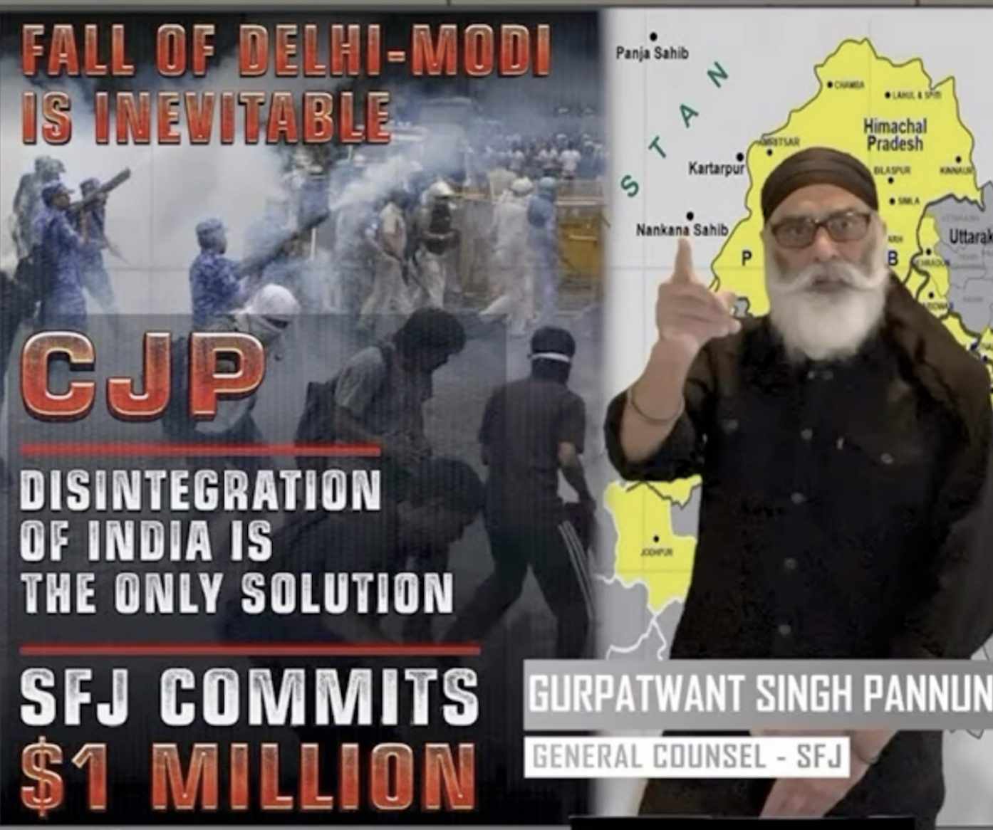 Sikhs for Justice pledge $1 million towards “dissolution, disintegration and Balkanization of India” 