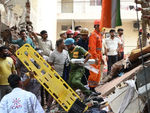 Delhi building collapse kills six