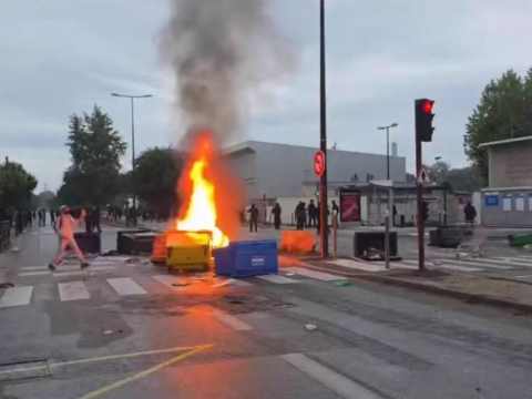 France school protests escalate as fires break out
